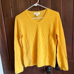 Yellow V-Neck Cashmere Sweater